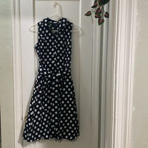 Black white Polka Dot Dress with belt